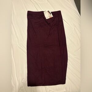 naked wardrobe Burgundy Pencil Midi Skirt